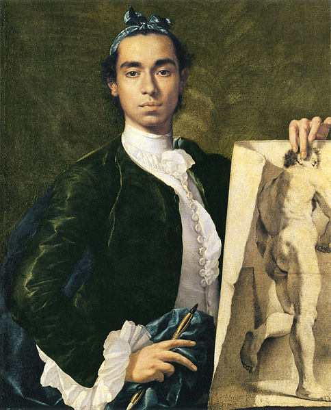 Detail of Self-portrait Holding an Academic Study.